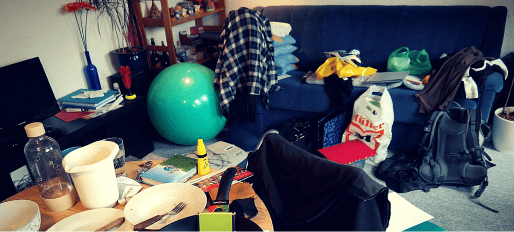 messy cluttered house